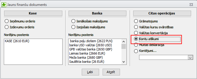 Jauns finanšu dokuments